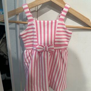 Janie and Jack pink and white dress size 6-12 months